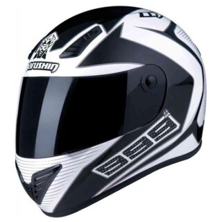 Marushin 999RS üvegszálas napszemüveges fekete-fehér bukósisak