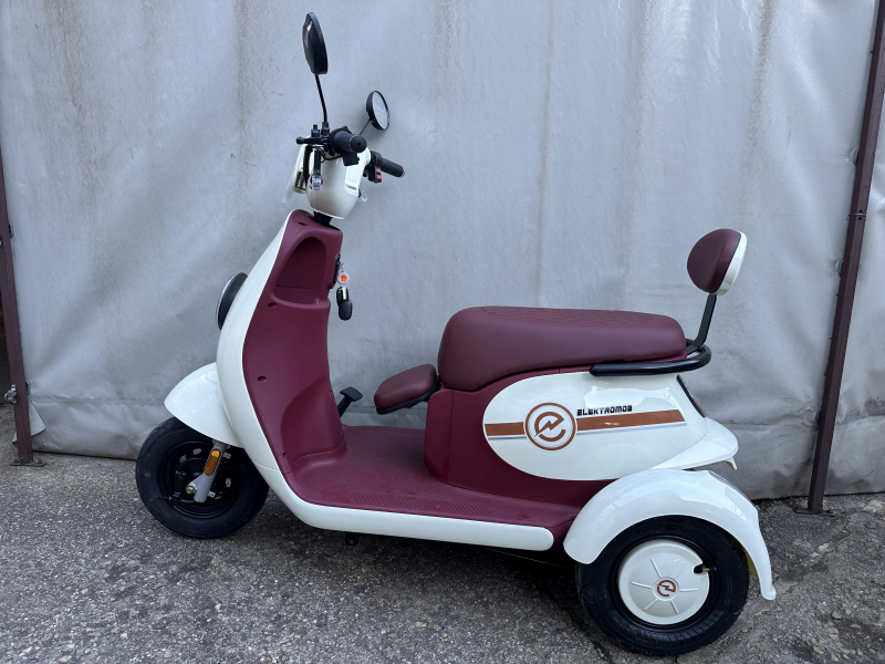 Polymobil E-MOB 40/A Elektromos Háromkerekű Jármű (Krém-Bordó)